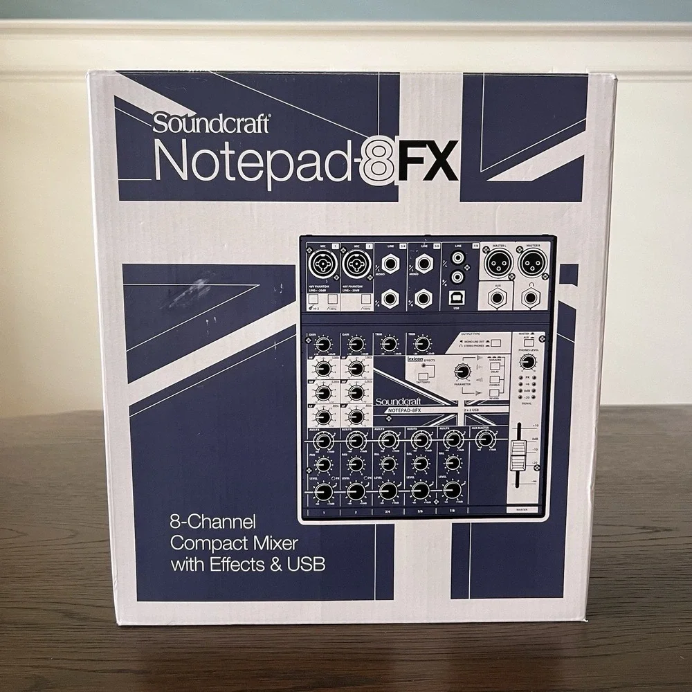 Soundcraft NOTEPAD-8FX 8 Channel Compact Mixer USB & Effects NEW